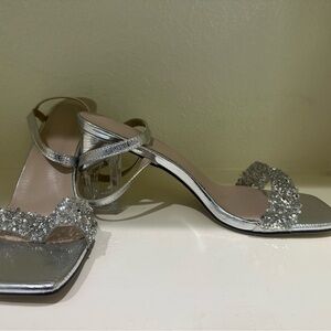 Elegant Silver Women's Heels